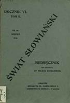 Świat Słowiański : miesięcznik pod redakcyą Dra Feliksa Konecznego