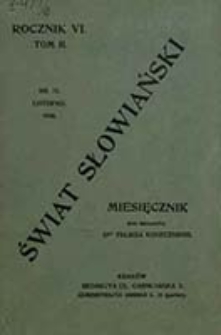 Świat Słowiański : miesięcznik pod redakcyą Dra Feliksa Konecznego