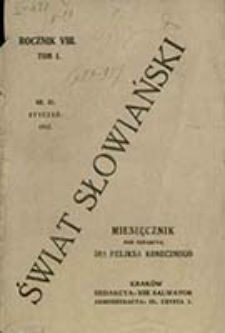 Świat Słowiański : miesięcznik pod redakcyą Dra Feliksa Konecznego
