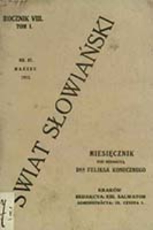 Świat Słowiański : miesięcznik pod redakcyą Dra Feliksa Konecznego