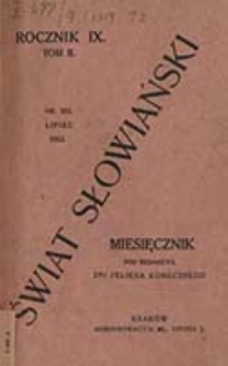 Świat Słowiański : miesięcznik pod redakcyą Dra Feliksa Konecznego