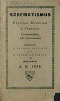 Schematismus Fratrum Minorum S[ancti] Francisci Conventualium Provinciae S[ancti] Antonii Patavini et B[eati] Jacobi de Strepa in Polonia