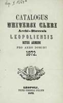 Catalogus Universi Cleri Archi-dioecesis Leopoliensis Ritus Armeni pro Anno Domini ...