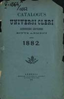 Catalogus Universi Cleri Archi-dioecesis Leopoliensis Ritus Armeni pro Anno Domini ...