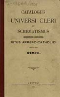 Catalogus Universi Cleri Archi-dioecesis Leopoliensis Ritus Armeni pro Anno Domini ...