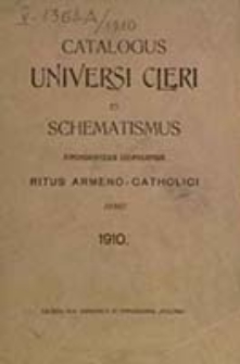 Catalogus Universi Cleri Archi-dioecesis Leopoliensis Ritus Armeni pro Anno Domini ...