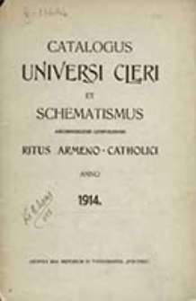 Catalogus Universi Cleri Archi-dioecesis Leopoliensis Ritus Armeni pro Anno Domini ...