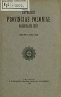 Catalogus Provinciae Poloniae Societatis Iesu ex Anno ... in Annum ...