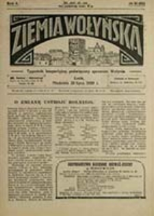 Ziemia Wołyńska : tygodnik bezpartyjny, poświęcony sprawom Wołynia / [red. Wojciech Biega]