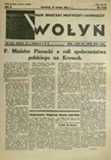 Wołyń : tygodnik społeczny, polityczny i gospodarczy / red. Jan Leszczyński