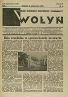 Wołyń : tygodnik społeczny, polityczny i gospodarczy / red. Jan Leszczyński