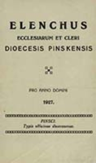 Elenchus Ecclesiarum et Cleri Dioecesis Pinskensis pro Anno Domini ...