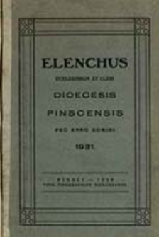 Elenchus Ecclesiarum et Cleri Dioecesis Pinskensis pro Anno Domini ...
