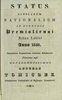 Status Scholarum Nationalium in Dioecesi Premisliensi R[itus] L[atini] pro Anno ...