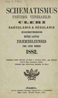 Schematismus Universi Venerabilis Cleri Dioeceseos Premisliensis tum Saecularis tum Regularis Ritus Latini