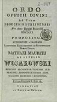 Ordo Officii Divini ad Usum Dioecesis Lublinensis pro Anno Domini 1840