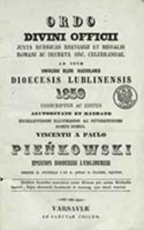 Ordo Officii Divini ad Usum Dioecesis Lublinensis pro Anno Domini 1859