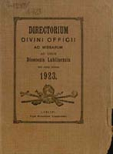 Ordo Officii Divini ad Usum Dioecesis Lublinensis pro Anno Domini 1923