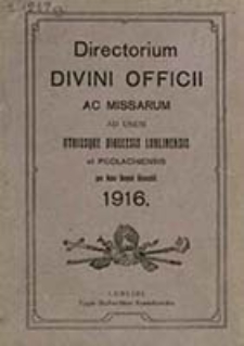 Ordo Officii Divini ad Usum Dioecesis Lublinensis pro Anno Domini ...