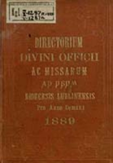 Ordo Officii Divini ad Usum Dioecesis Lublinensis pro Anno Domini ...