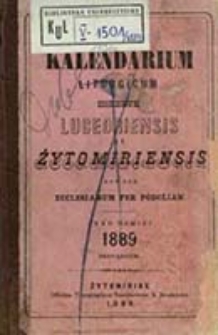 Kalendarium Liturgicum Dioecesium Luceoriensis et Żytomiriensis nec non Ecclesiarum per Podoliam [...] Anno Domini ... Servandum