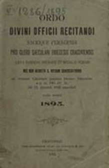 Ordo Divini Officii Recitandi Sacrique Celebrandi ad Usum Venerabilis Cleri Saecularis Dioecesis Cracoviensis pro Anno Domini ...