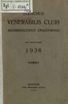 Elenchus Venerabilis Cleri tam Saecularis quam Regularis Dioeceseos Cracoviensis pro Anno Domini ...