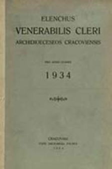 Elenchus Venerabilis Cleri tam Saecularis quam Regularis Dioeceseos Cracoviensis pro Anno Domini ...