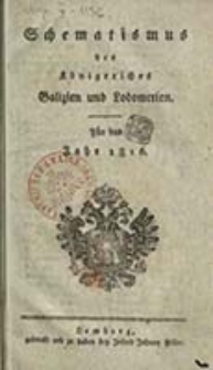 Schematismus f&uuml;r die K&ouml;nigreiche Galizien und Lodomerien : sammt einem Namen-Register : f&uuml;r das Jahr ...