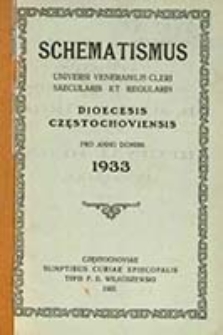 Schematismus Universi Venerabilis Cleri Saecularis et Regularis Dioecesis Częstochoviensis pro Anno Domini ...