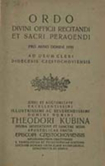 Ordo Divini Officii Recitandi et Sacri Peragendi pro Anno Domini ... ad Usum Cleri Dioecesis Częstochoviensis