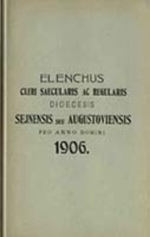 Elenchus Cleri Saecularis ac Regularis Dioecesis Seinensis seu Augustoviensis