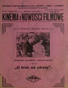 Kinema i Nowości Filmowe : niezależne dwutygodniowe czasopismo kinematograficzne / red. nacz. Jan Baumritter
