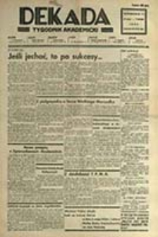 Dekada : tygodnik akademicki / [Wyd. i red. Wiktor Stanisławski ; red. odpow. Zbigniew Jasiński]