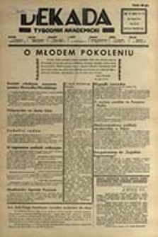 Dekada : tygodnik akademicki / [Wyd. i red. Wiktor Stanisławski ; red. odpow. Zbigniew Jasiński]