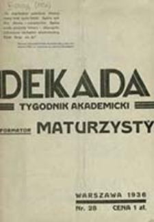 Dekada : tygodnik akademicki / [Wyd. i red. Wiktor Stanisławski ; red. odpow. Zbigniew Jasiński]