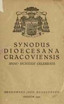 Synodus Dioecesana Cracoviensis anno MCMXXIII celebrata