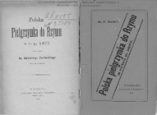 Polska pielgrzymka do Rzymu z r.p. 1877 / opisana przez Antoniego Kanteckiego.