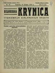 Biełaruskaja Krynica : tydniowaja sialanskaja hazeta / [red.-wyd. T. Wojciechowič]