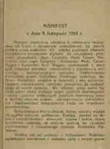 Manifest z dnia 5 listopada 1916 r. / [von Beseler, Kuk]