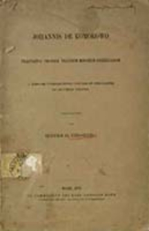 Johannis de Komorowo Tractatus cronice Fratrum Minorum obseruancie : a tempore Constanciensis Concilii et specialiter de prouincia Polonie / hrsg. von Heinrich Zeissberg