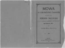 Mowa na nabożeństwie żałobném za duszę ś. p. Bohdana Zaleskiego wypowiedziana w katedrze krakowskiej dnia 15 kwietnia 1886 r. / przez Alfonsa Krajewskiego.