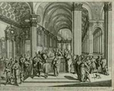 [Ofiarowanie Dzieciątka w świątyni] [Dokument ikonograficzny] / J. W. Baur inv. ; Melchior K&uuml;sell fecit