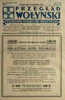 Przegląd Wołyński : Łuck - R&oacute;wne - Kowel - Włodzimierz - Krzemieniec - Dubno - Ostr&oacute;g - Korzec / Redaktor i wydawca P. Wyrzykowski