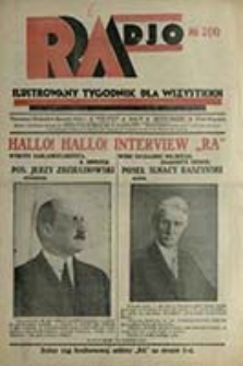Radjo : ilustrowany tygodnik dla wszystkich / red. nacz.: Zdzisław Kleszczyński]