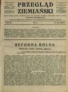 Przegląd Ziemiański : czasopismo informacyjne o sprawach społecznych i zawodowych oraz przejawach życia ziemiaństwa polskiego : wydawnictwo Związku Ziemian w Warszawie oraz Rady Naczelnej Organizacji Ziemiańskich Rzpltej Polskiej / [red. Stanisław Jarkowski]