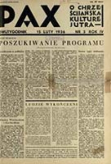 Pax : miesięcznik Porozumienia Akademickich Katolickich Stowarzyszeń
