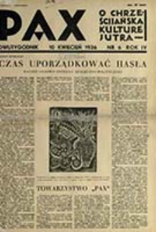 Pax : miesięcznik Porozumienia Akademickich Katolickich Stowarzyszeń