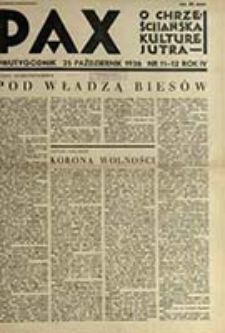 Pax : miesięcznik Porozumienia Akademickich Katolickich Stowarzyszeń