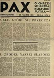 Pax : miesięcznik Porozumienia Akademickich Katolickich Stowarzyszeń